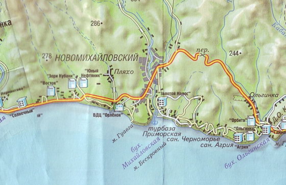 Новомихайловкский. Карта Туапсинского района