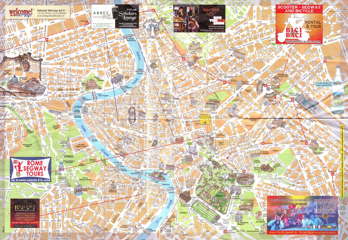 Карта Рима. Историческая часть города